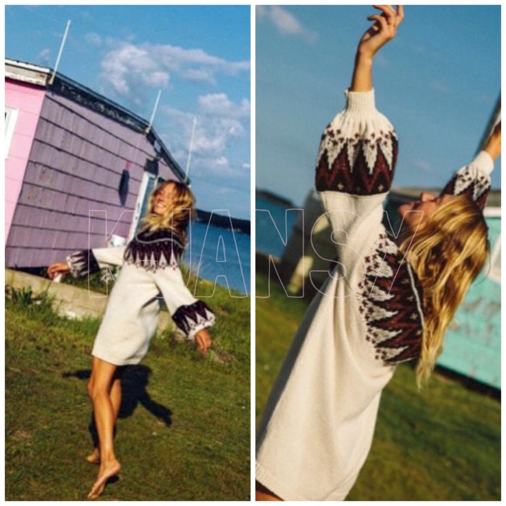 Fair Isle Nordic Sweater Dress - Picture 5 of 8